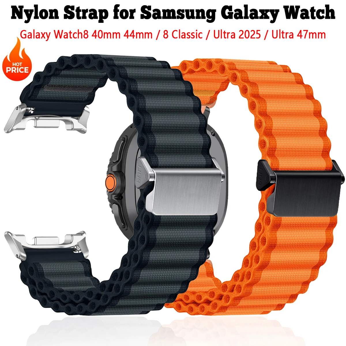 Nylon Loop Strap For Samsung Galaxy Watch 8/8 classic 46mm Sports Trail Band For Galaxy Ultra 2025 Quick Fit Bracelet Accessorie