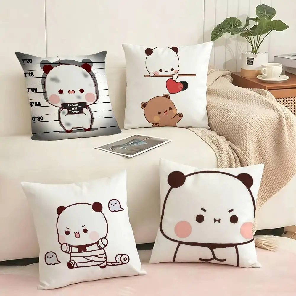 Cute panda BuBu DuDu Square Double-Sided printed Pillow Case Bedroom Bedside Pillow Sofa Cushion Cover Gift