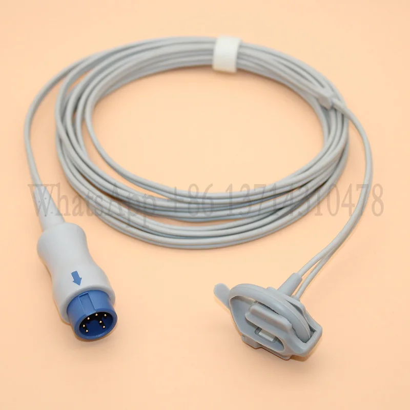 Cable de Sensor Spo2 de 7 pines para Monitor de signos vitales de Mindray T5, T8, Beneheart D6, iPM, 12 pacientes