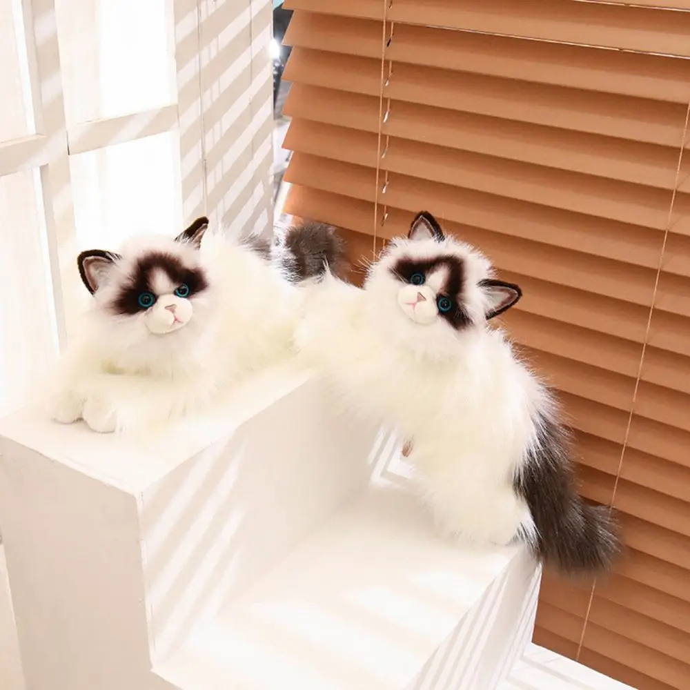 

Stuffed Doll Simulated Cat Plush Toys Long Hair Fluffy Ragdoll Cat Plush Toy Comfort Collection Plush Kitty Figures Toy