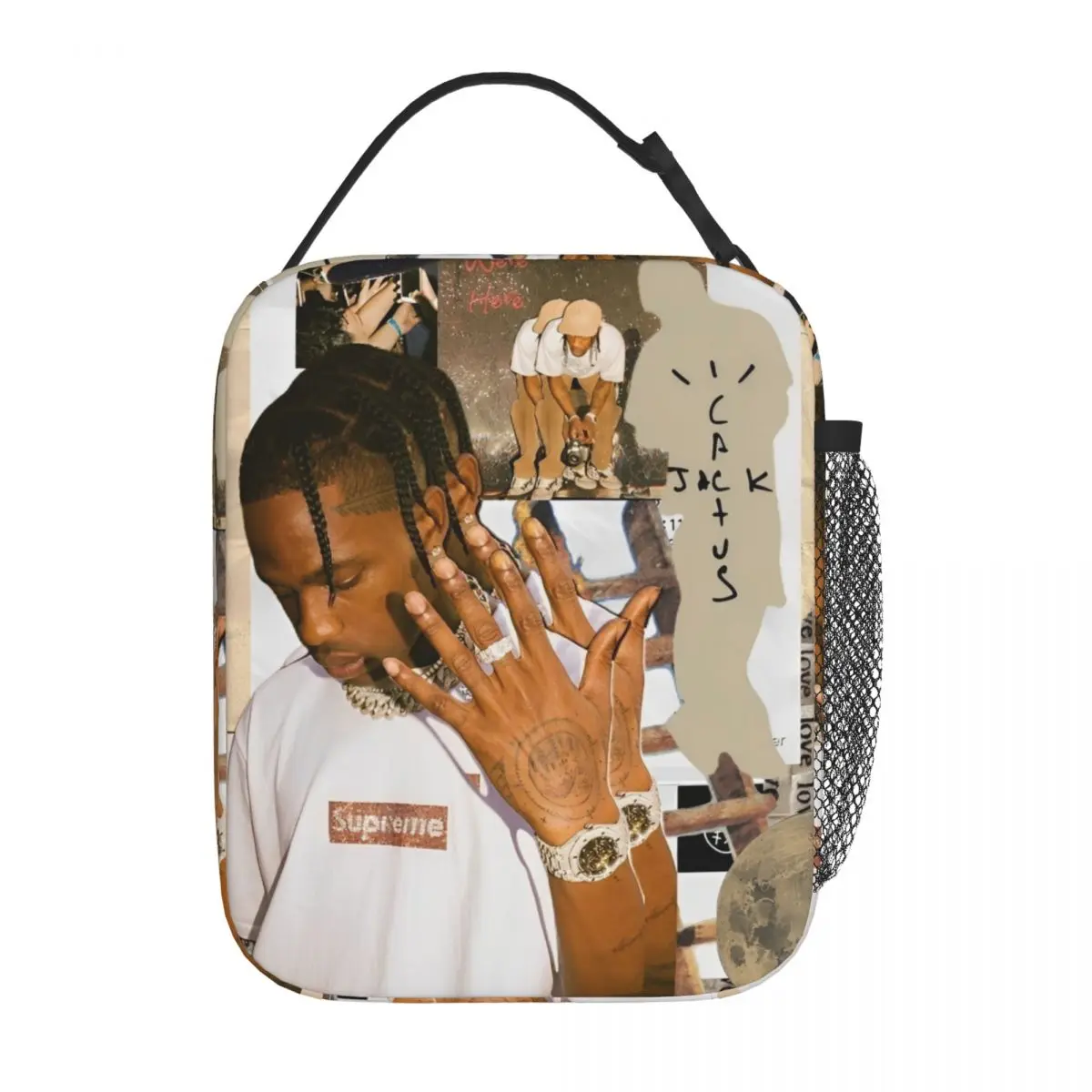 Cactus Jack Insulated Lunch Bag Thermal Bag  Lunch Container Hip Hop Music Large Tote Lunch Box Food Handbags Beach Outdoor