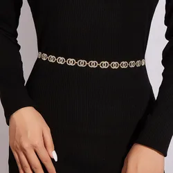 New Fashion Ins Wind Rhinestones Metal Slim Waist Chain Versatile Dress Accessories Trendy Belt High Quality Rhinestones Sparkle