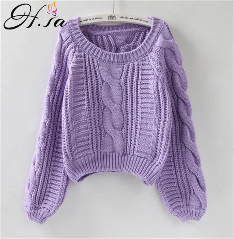 Roupas Femininas Women Pull Sweaters New Yellow Sweater Jumpers Candy Color Harajuku Chic Short Sweater Twisted Pull