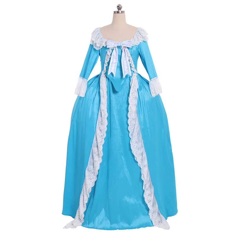 

Medieval Marie Antoinette Rococo Fancy Blue Dress 18th Century The Duchess Ball Gown Dress Women Wedding Dress