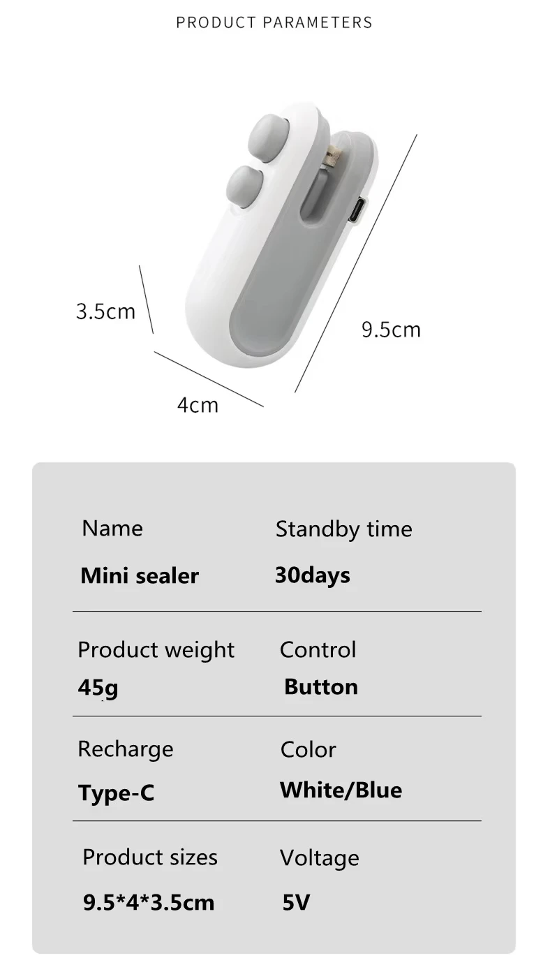 Household Handheld Portable USB Charging Vacuum Mini Heating Plastic Packaging Sealing Small Food Sealer Machine