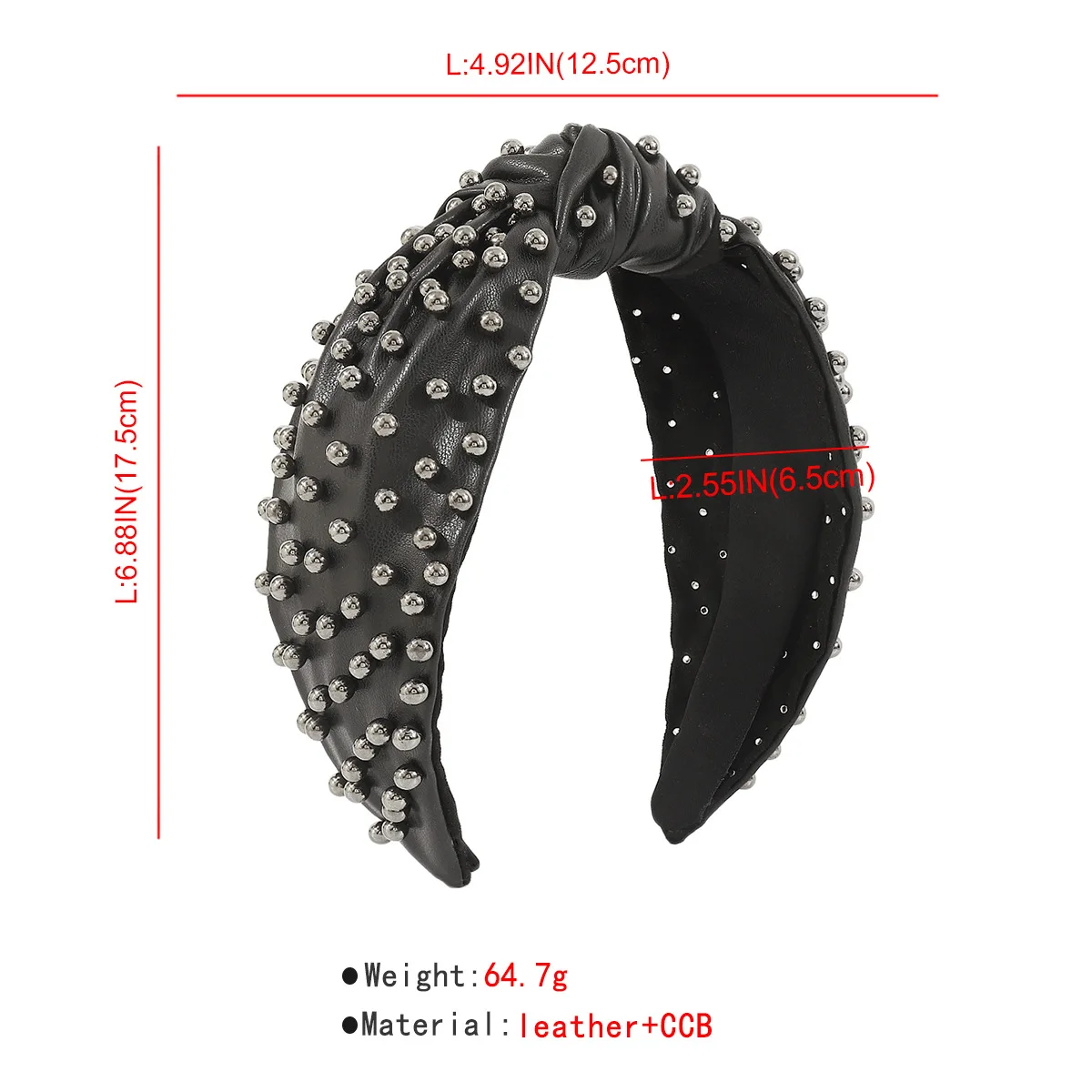 New PU Leather Knot Headband Solid Color Hair Rope Wide Cross Fabric Simple Imitation Pearl Hairband Women Hair Accessories