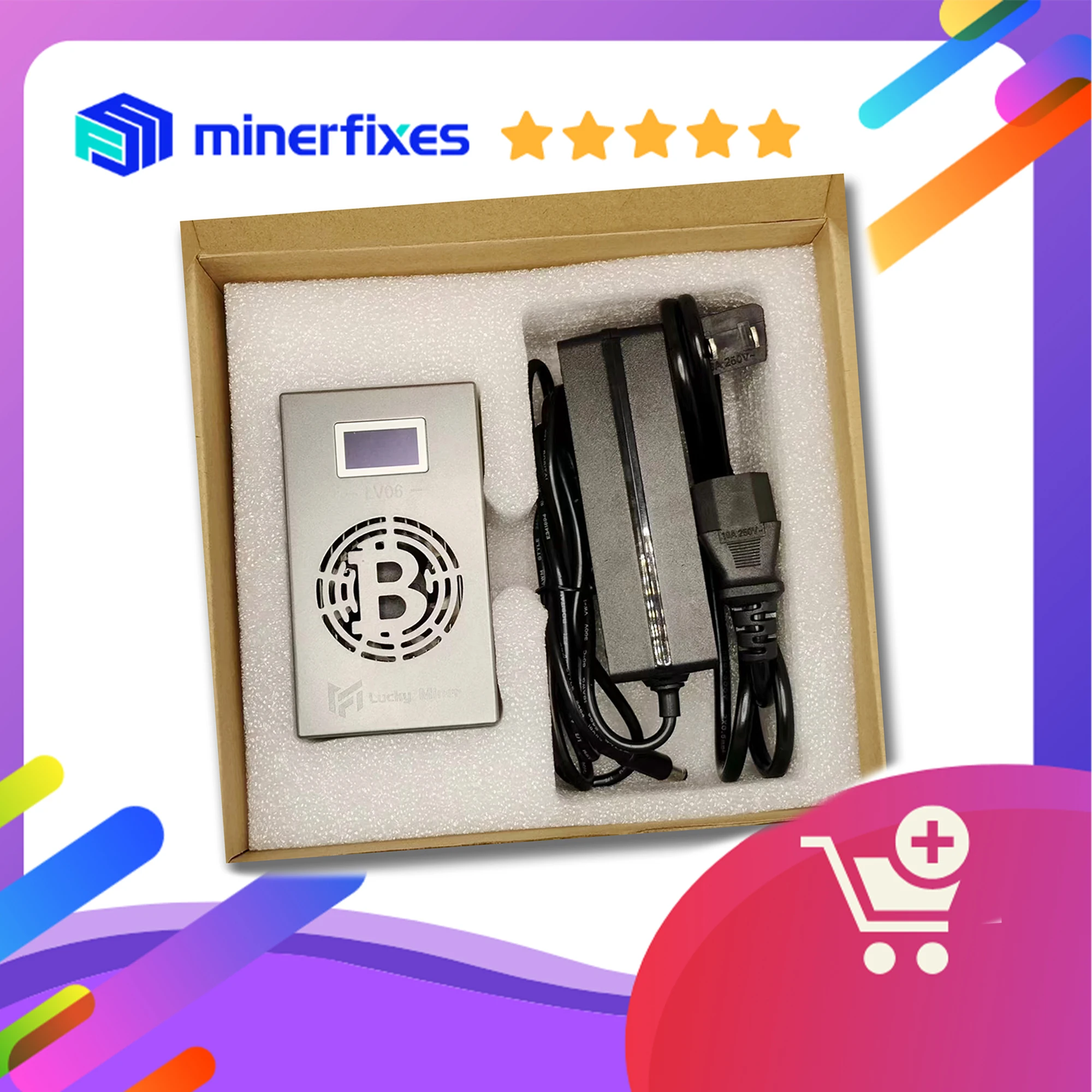 Efficient Bitcoin Solo Mini Miner BTC Miner V6 Lucky LV06 Miner WiFi 504GH/S Silent lottery BM1366 SHA256 for Maximum Profits