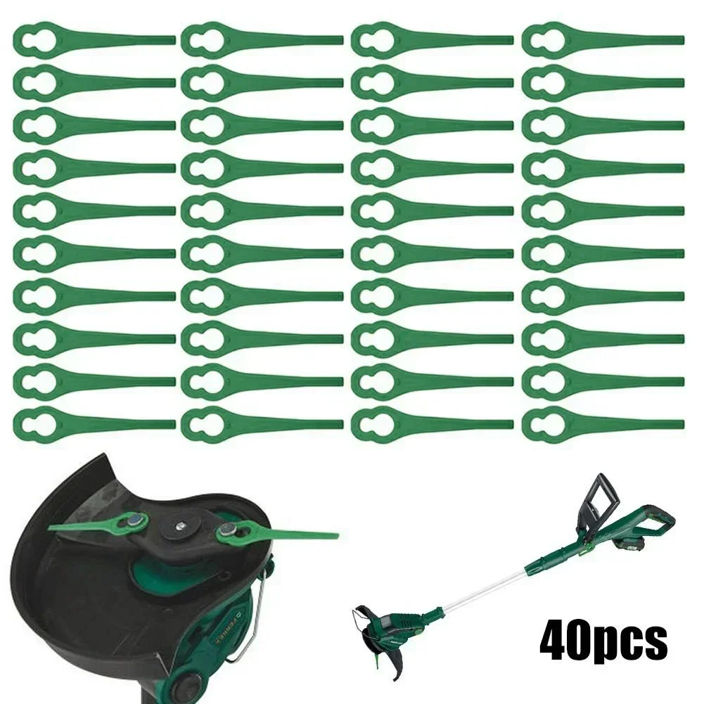 40pcs Plastic Blades For Ferrex Aldi FAR 20-1 Grass Trimmer Plastic Blades For Ferrex Aldi FAR 20-1 97699 2002706 FE220 Lawn Mow