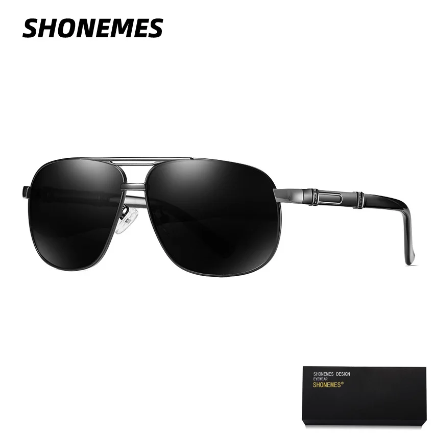 

SHONEMES Retro Polarized Sunglasses Double Bridge Shades Outdoor UV400 Protection Driving Sun Glasses for Men