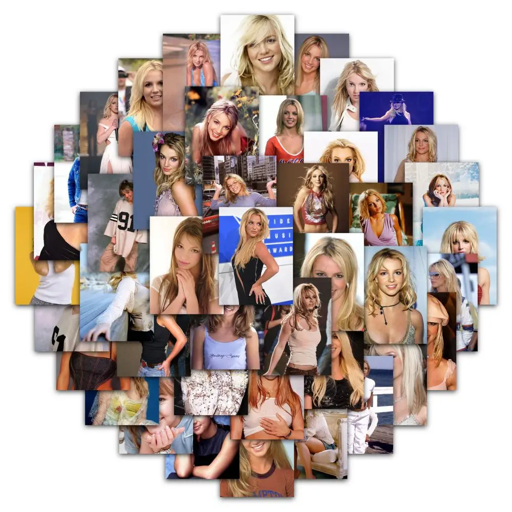 63Pcs/Set Britney Spears Graffiti Stickers Phone Case Computer Guitar Bedroom Wall DIY Decorative Adhesive Sticker Toy Kids Gift