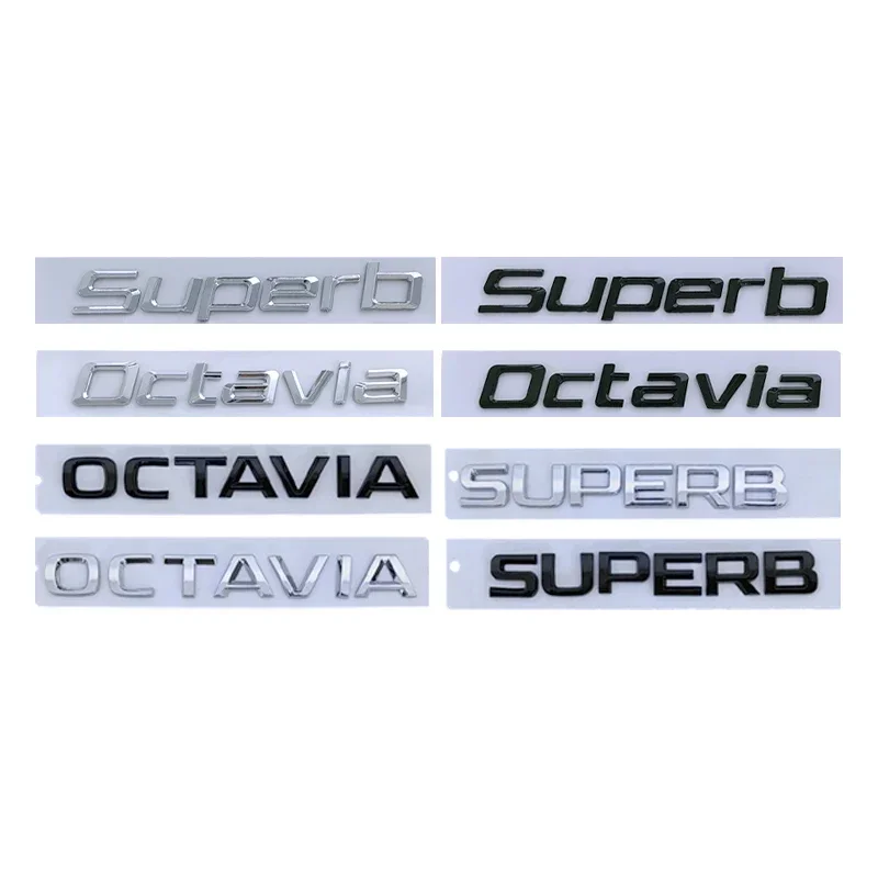 

Car Trunk Sticker Emblem Exterior for Skoda Superb Octavia 2023 2024 Letter Badge Rear Decals Auto Modification Accessories