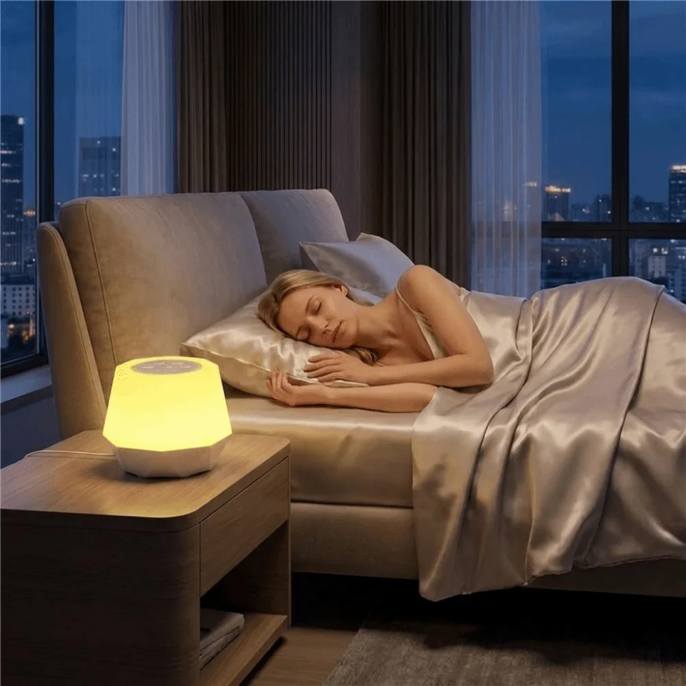 Intelligent Charging White Noise Night Light 10 Soothing Sounds Timed Rainbow Light Sleep Sound Machine Rechargeable Portable