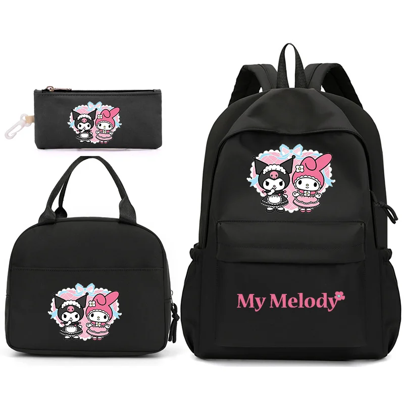 

My Melody 3pcs/Set Backpack with Lunch Bag for Teenagers Student School Bags Casual Comfortable Travel Sets