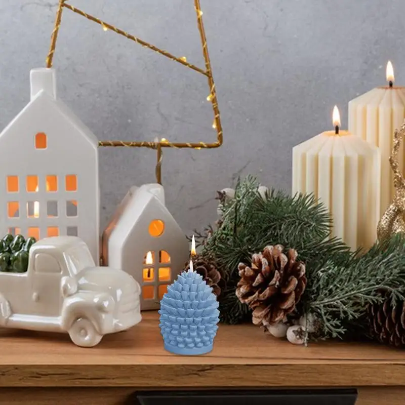 قالب مخروط صنوبر ثلاثي الأبعاد لصنع الشموع ، مشغولات يدوية من بينيكون ، راتنج سيليكون ، قوالب حرفية ، عيد الميلاد