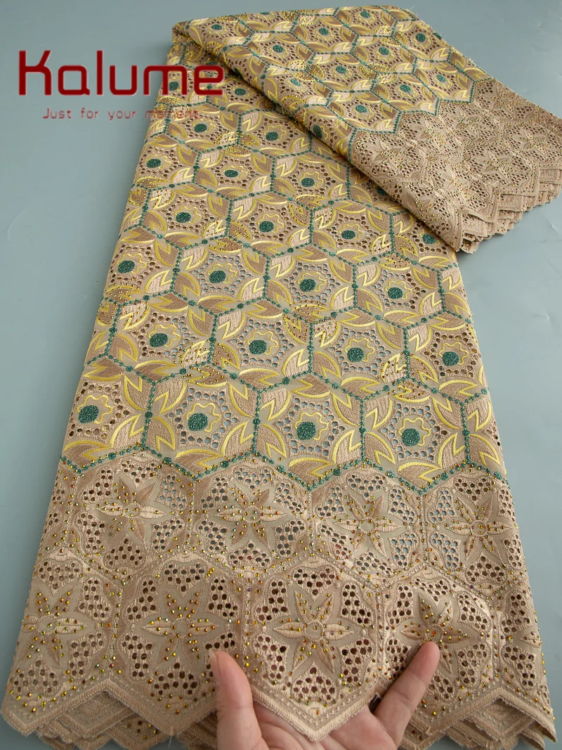 

African Cotton Soft Atiku Fabric For Men Suit Garment Making Nigerian Swiss Cotton Voile Lace Materia For Men Clothes 5Yards