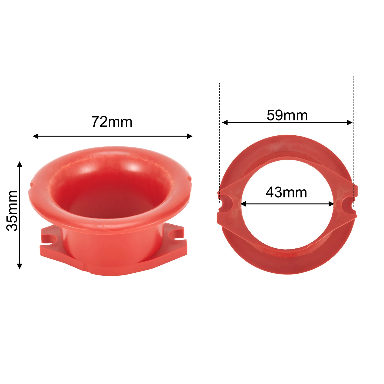 Air Filter Cup Carburetor Funnel for velocity Stack Flange Internal Diameter Total Length Flange Internal Diameter