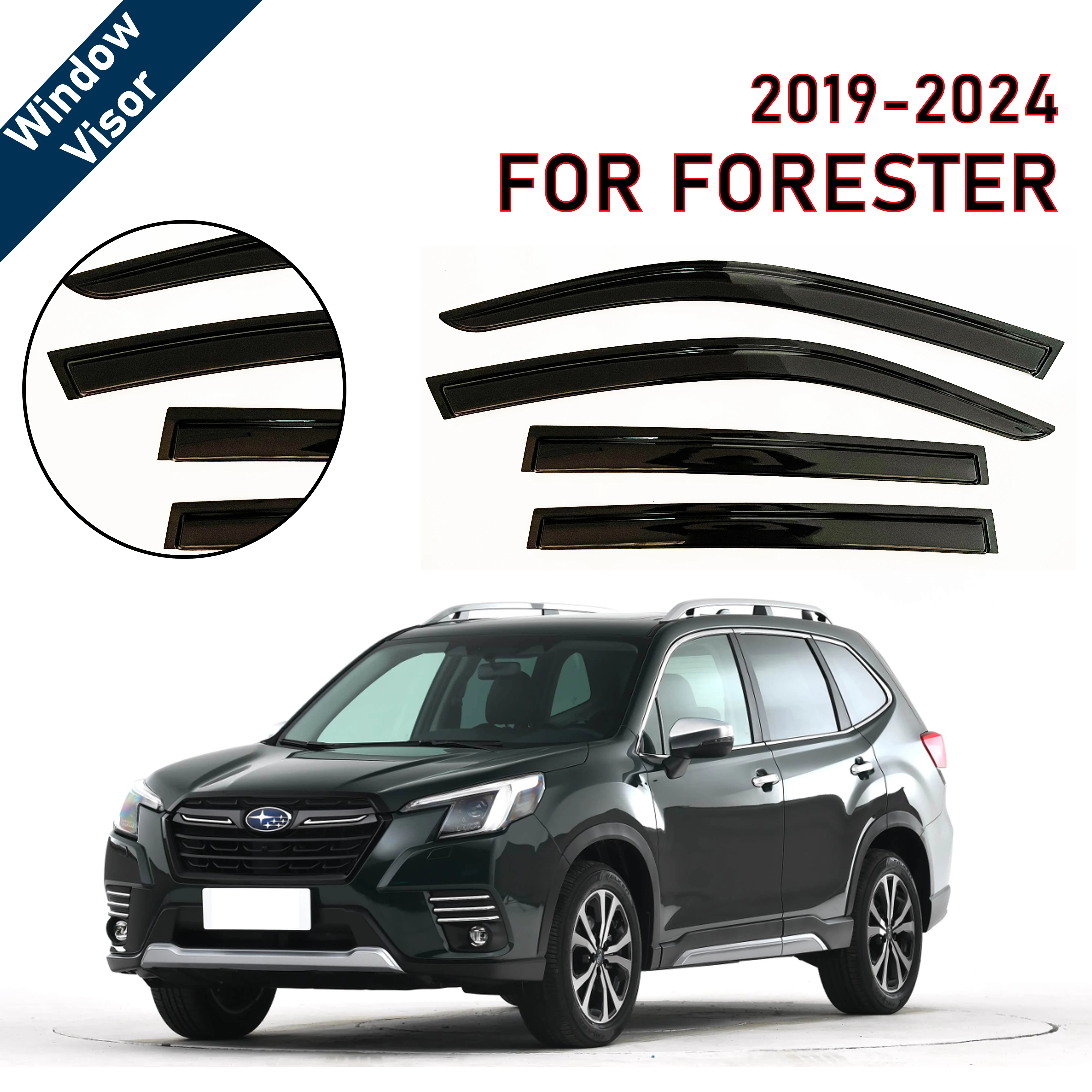 

4 pcs of the latest model car window sunshade For Subaru Forester 2019-2024 window rain guards window visors window rain guards