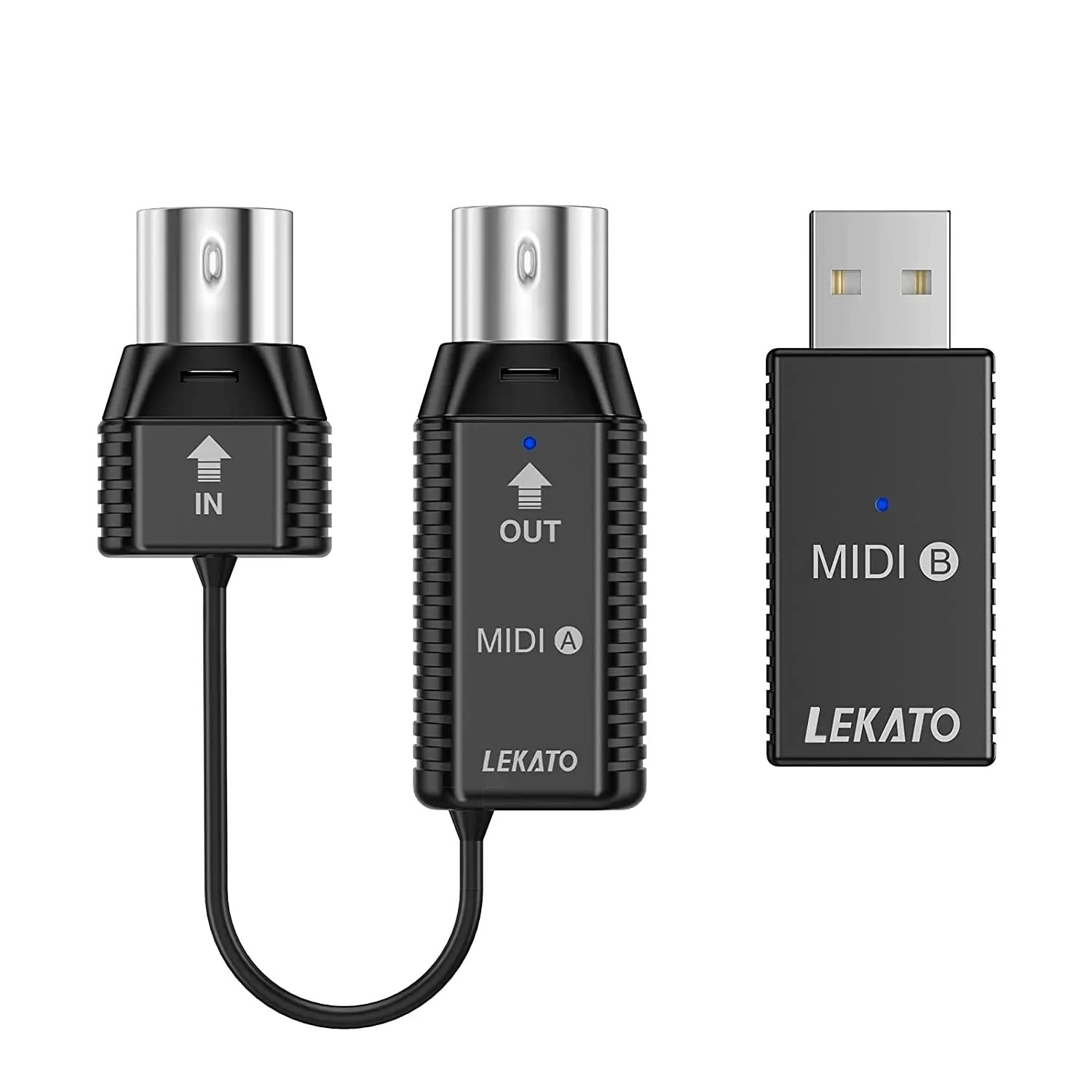 Lekato Wireless Midi Adapter Midi To Wireless Messages Transmission 5 Pin for Ewi Keytar Digital Piano Keyboard To Midi Devices