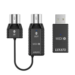 LEKATO MS1 Mini Wireless Transmission System Wireless MIDI Adapter 5 PIN for EWI Keytar Digital Piano Keyboard to MIDI Devices