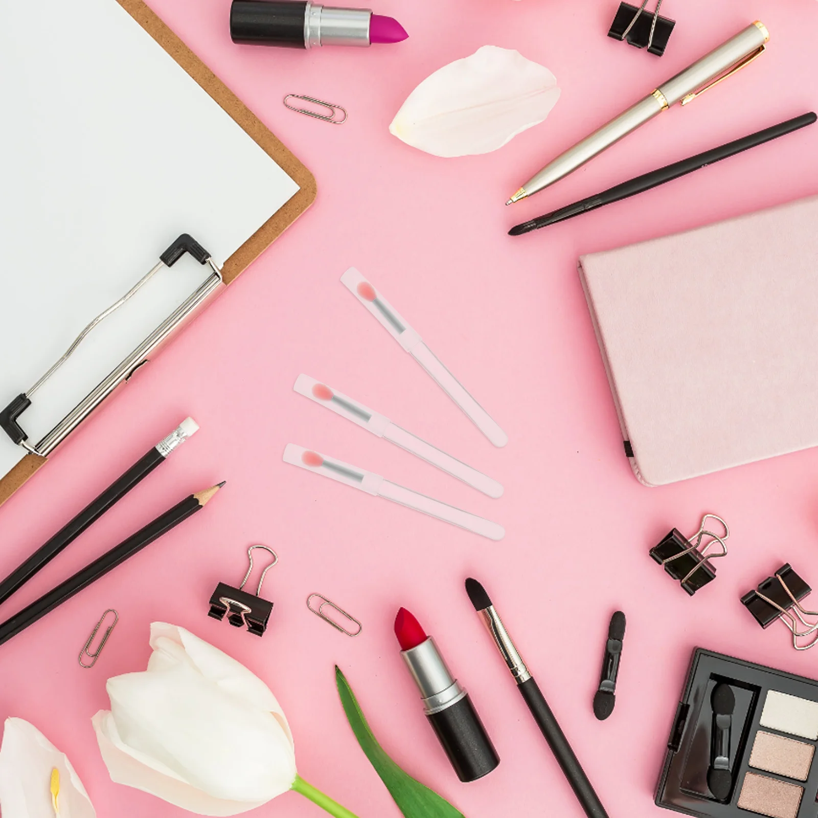 10Pcs Silicone Lip Brush Set Mini Portable Lipstick Applicator Soft Reusable Lip Gloss Balm Scrubber Jelly Brush Applicator