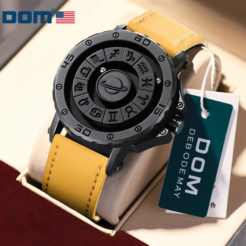 DOM 1733 Magnetic Suspension Watch Men\'s Black Technology Creative Personality Concept Waterproof Watch