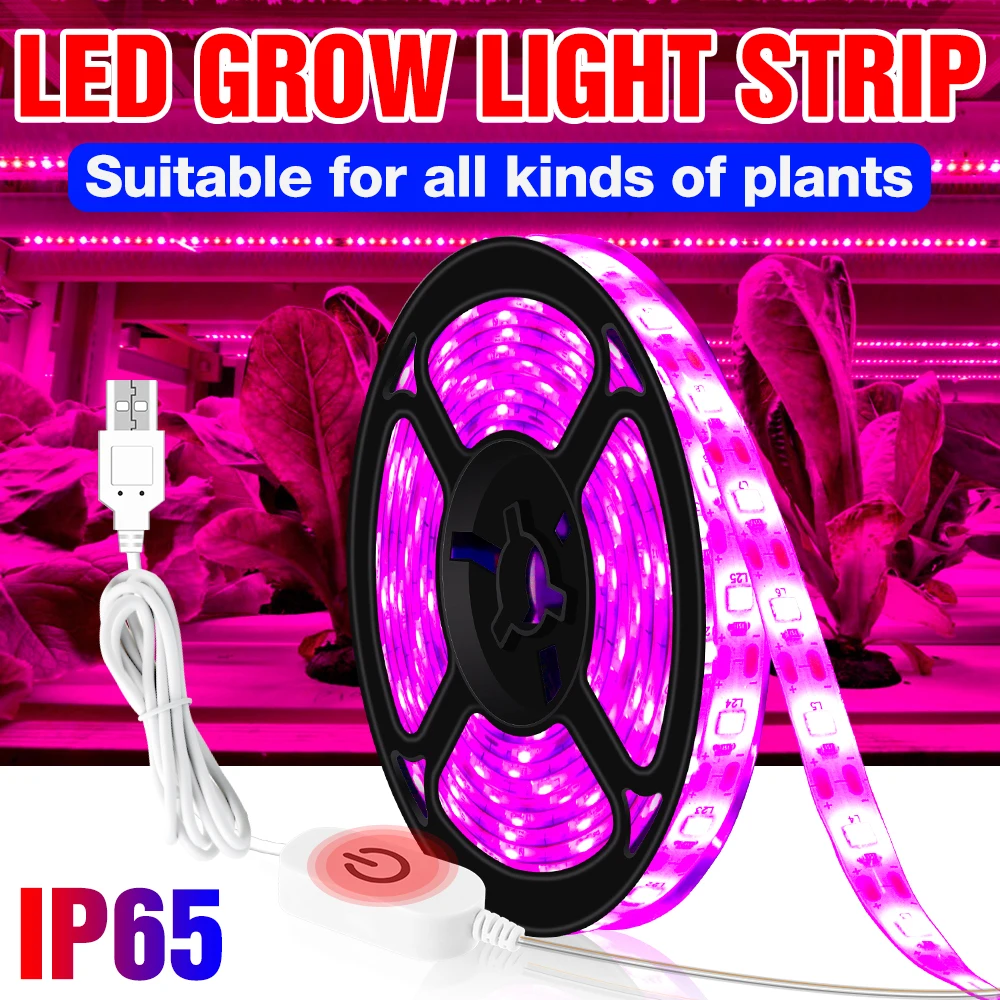 

Plant Light USB Grow Light Strip LED Full Spectrum Lamp Dimmable Flower Seedling Phyto LED Growing Lamp Waterproof 0.5m 1m 2m 3m