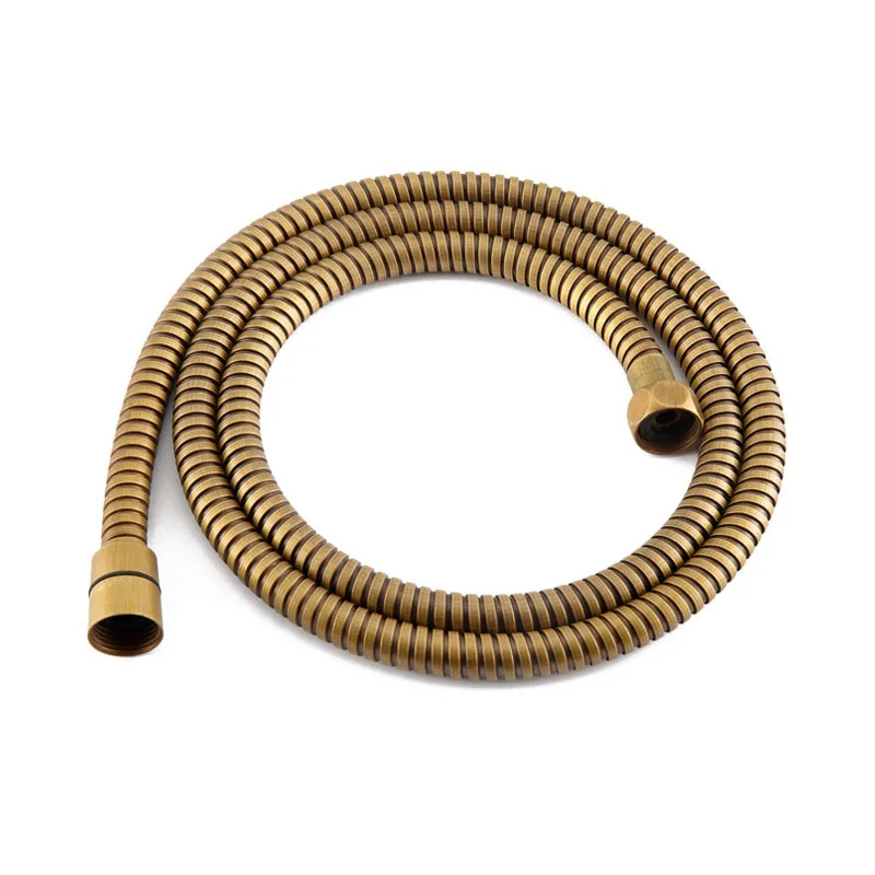 Antique Brass Stainless Steel Flexible Shower Hose Long Bathroom Shower Water Hose Extension Plumbing Pipe Pulling Tube