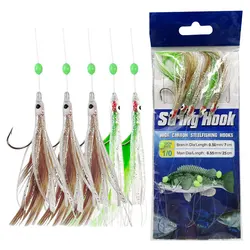 AS Cluster Soft Lure Bimoo Luminous Eel Sabiki Rigs String Hooks Lure Fishes Saury Squid Mackerel Scad Saltwater Fishing Tackle