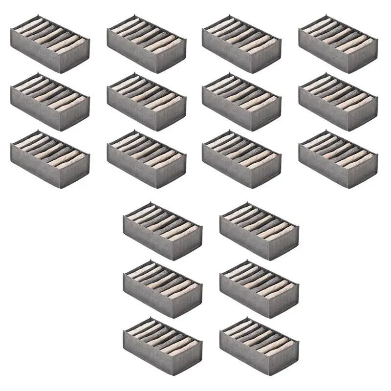

ABKJ-18Pcs Drawer Boxes For Jeans Trousers T-Shirt Storage Boxes Organiser Cupboard Wardrobe Drawers Organiser 7 Grids S