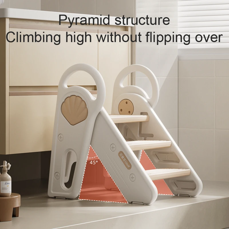 Adjustable Folding Step Stool for Kids Plastic Toddler Stool for Sink in Bathroom