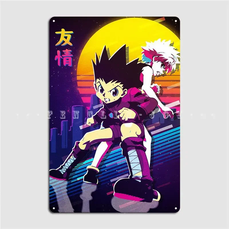 Gon Freecss And Killua Poster Metal Plaque Garage Decoration Club Bar Cave Retro Tin Sign Poster