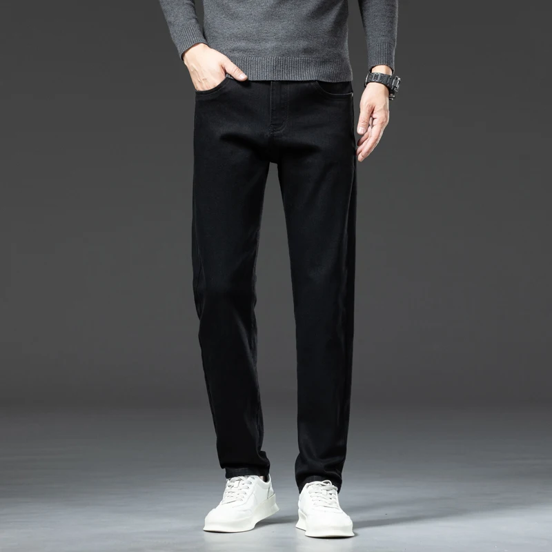 

New Stretch Men's Autumn Jeans Casual Comfortable Fashion Business Casual Trousers Male Classic Black Gray Denim Pants