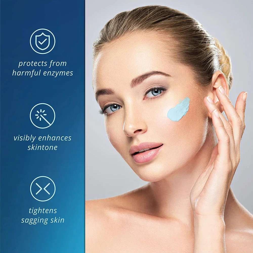 Blaues Kupfer peptid Anti-Falten-Gefrier alter Creme natürliche feuchtigkeit spendende Make-up-Basis kosmetik für die tägliche Hautpflege auf Poren basis für Frauen