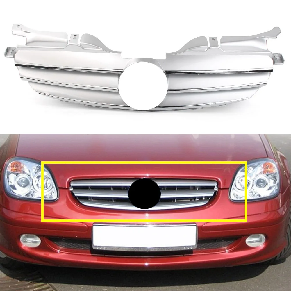 Car Front Grille 3 FinStyle Upper Bumper Grill For Mercedes Benz R170 SLK-Class W170 1998 1999 2000 2001 2002 2003 2004