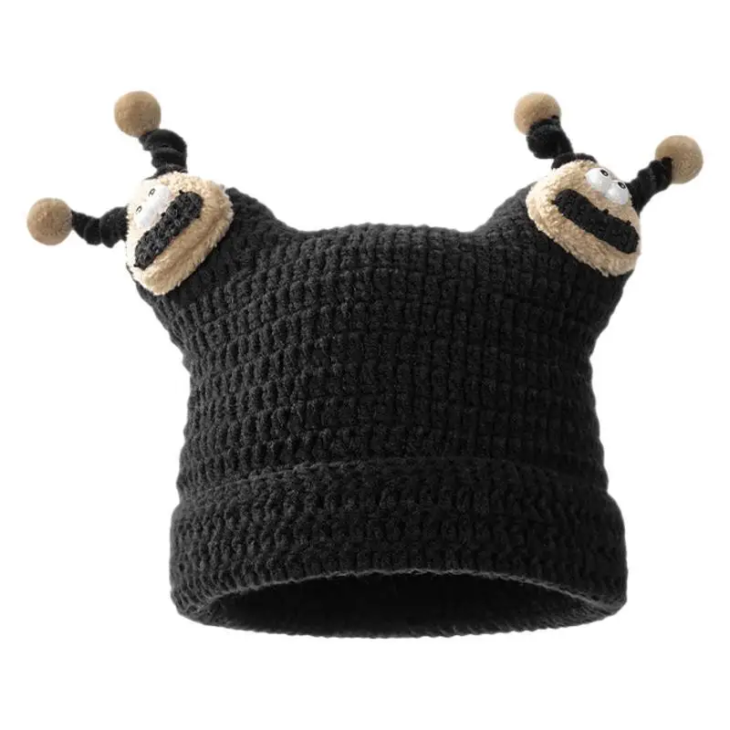 2024 Cute Fashion Knitted Knitted Knitted Hat Doll Warm Small Cap Street Hip Hop Hat Warm Cotton Cap Funny Cap