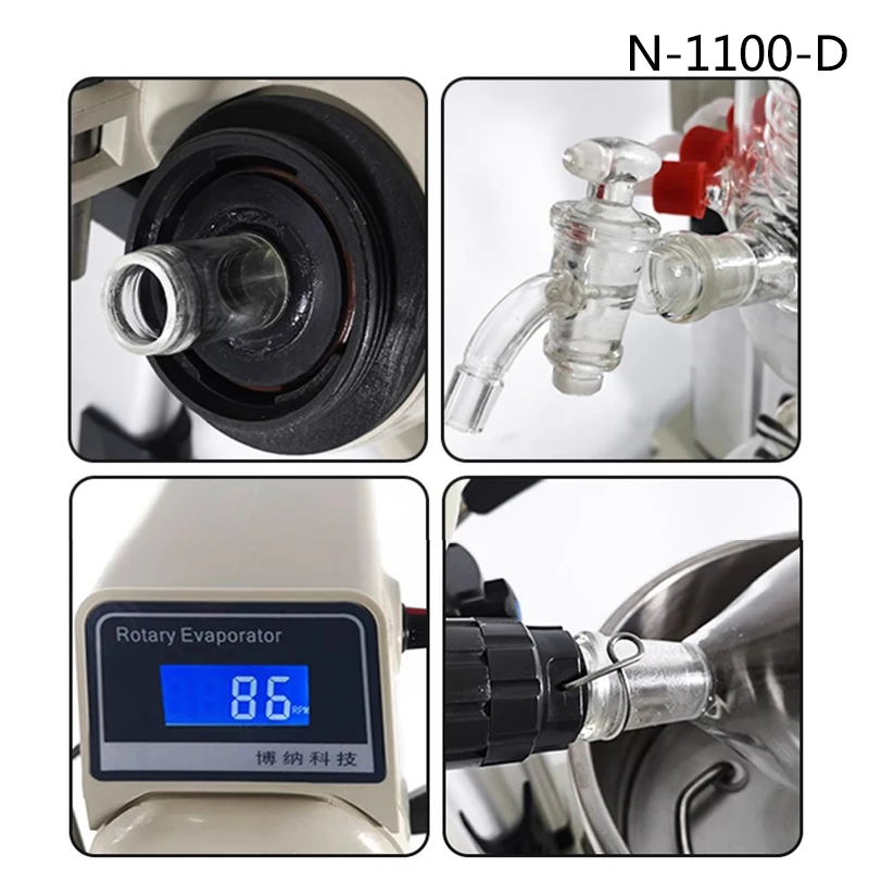 1L Rotary Evaporator RE-1100D Rotary Evaporator Vacuum Distillation Purification Crystallization