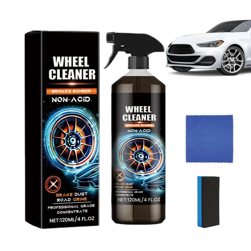 

Wheel And Tire Cleaner Tire And Wheel Cleaner Spray No Scrub Wheel Cleaner Powerful Tire Shine Spray 120ml Car Detailing