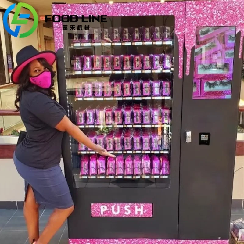 

Торговый автомат для косметики и товаров для бизнеса: диспенсер для макияжа, накладных ресниц и париков с привлекательным дизайном дисплея