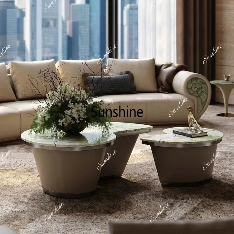 Light luxury coffee table combination living room high-end villa large flat furniture
