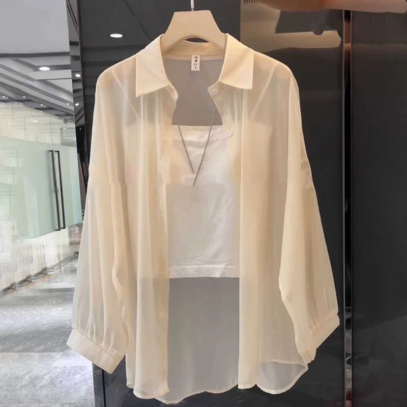 Moda risvolto bottone tinta unita camicia coreana tutto-fiammifero abbigliamento femminile 2025 primavera estate nuove magliette casual camicetta da pendolarismo allentata