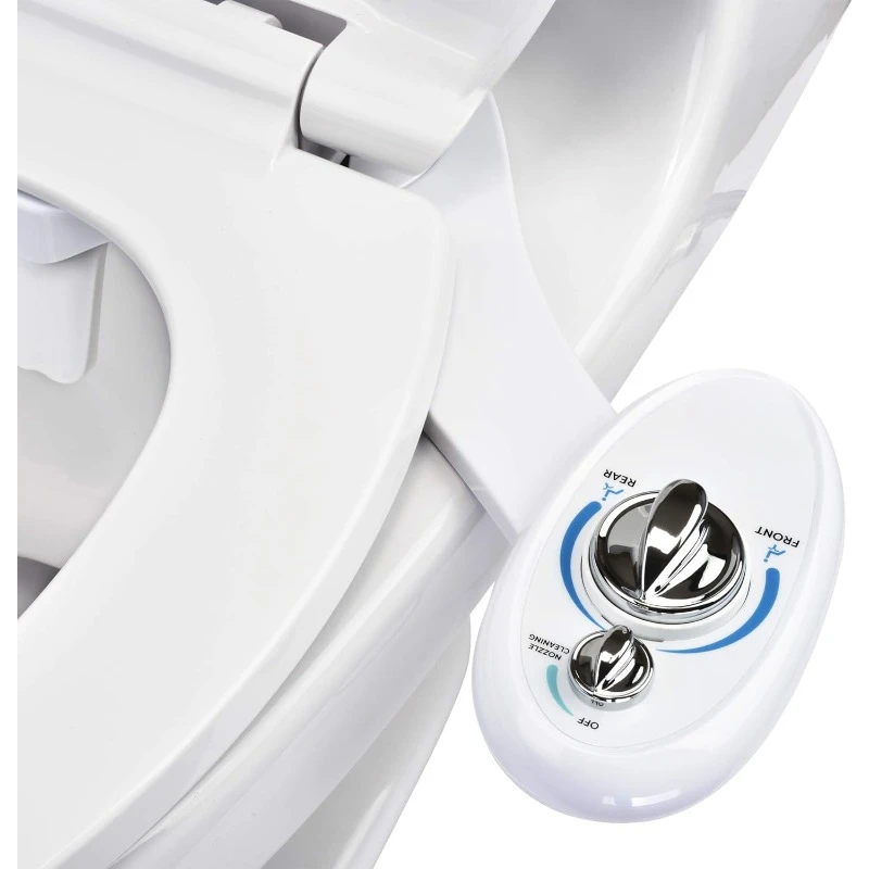 home.Bidet Left Hand Bidet Attachment SouthSpa Dual Nozzle Dual Positionable Nozzles for front and rear wash, LH-12