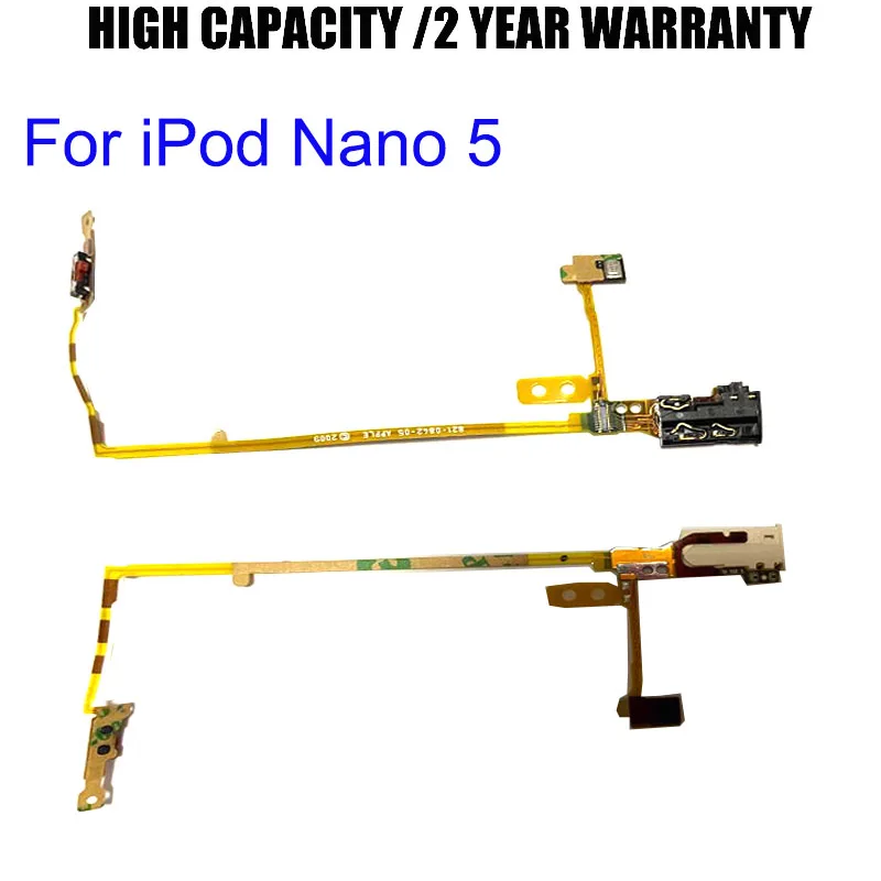 Flex cable For iPod Nano 5 5th Gen Black White Headphone Audio Jack Hold Switch Microphone Module Flex Cable Ribbon Repair Part
