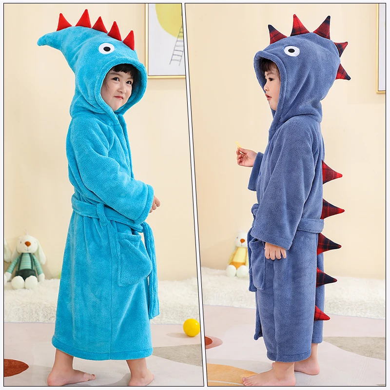 Children Bathrobe Kids Bath Robe Baby Shower Robe Infant Wearable Hooded Bath Towel Bathroom Boy Girl Pajamas Toddler Loungewear
