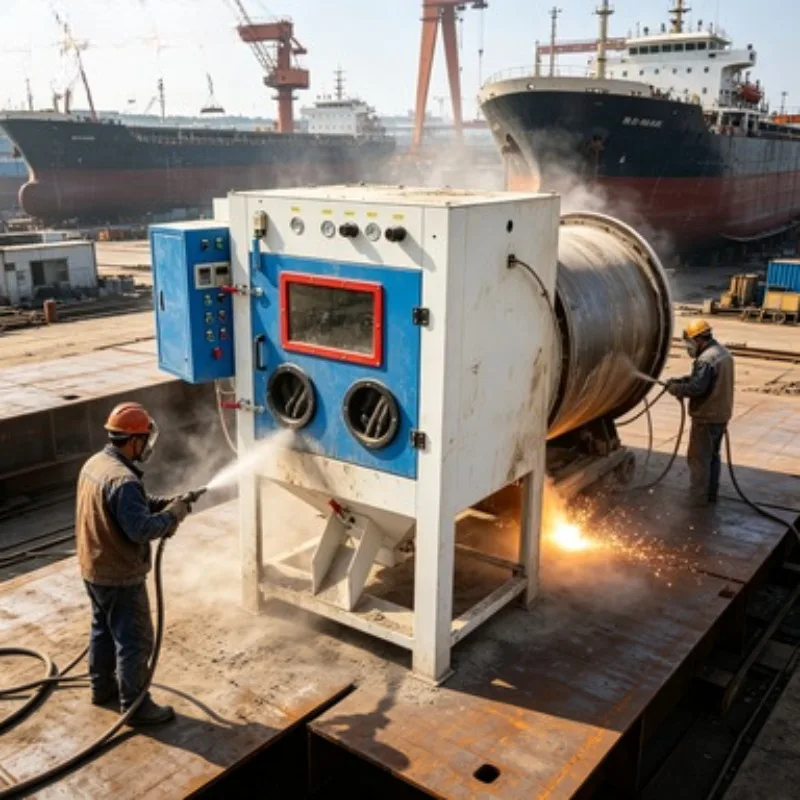 Automatic Rotary Drum Sandblasting Machine