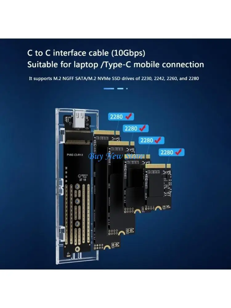 

20CE External M.2 NVME SSD Enclosure External Mobile Hard Disk Box NVME to 10Gbps TYPE-C 3.1 SSD Case Box