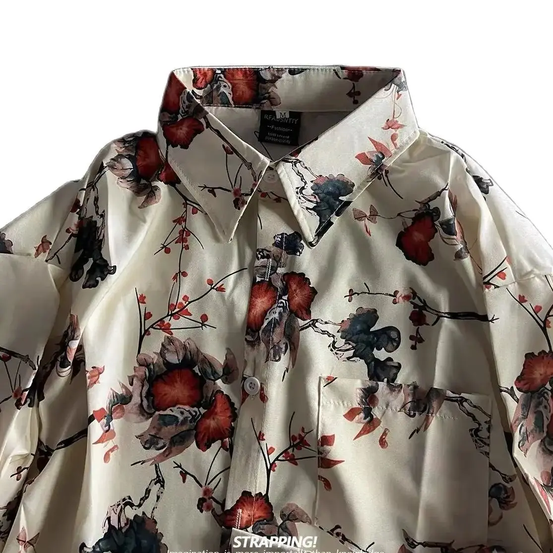 Camisa estilo rua flor feminina e masculina, blusa legal, top coreano, verão