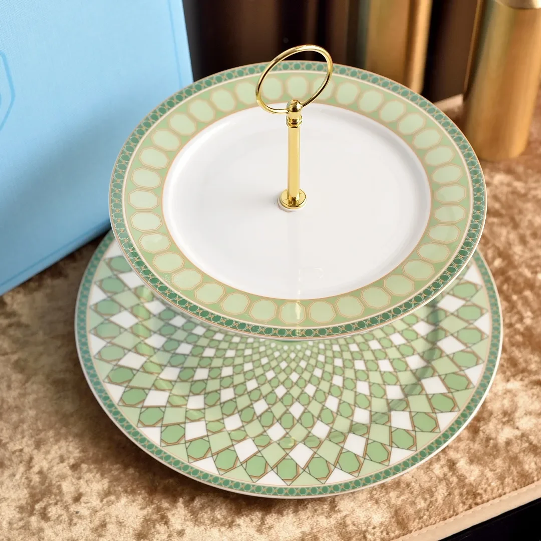 8+10.5 inch bone china  double Dim sum tray