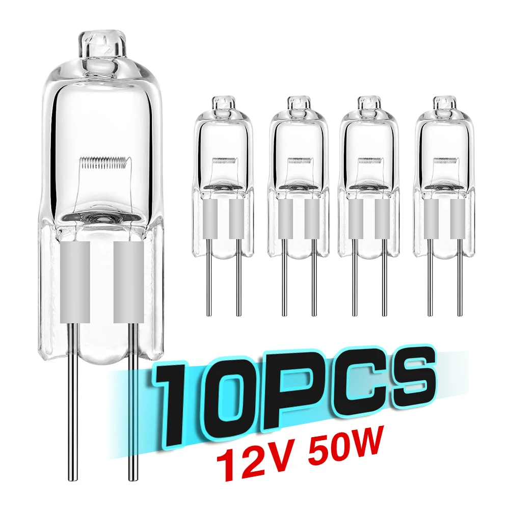 10pcs Ultra Low Price G4 12V 20w Halogen Lamp G4 12V 5W / 10W / 20W / 35W / 50W Bulb Inserted Beads Crystal Lamp Halogen Bulb