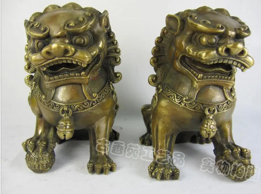 

Chinese style ornaments copper brass lions do the old door spirits gifts feng shui ornaments factory direct shipping