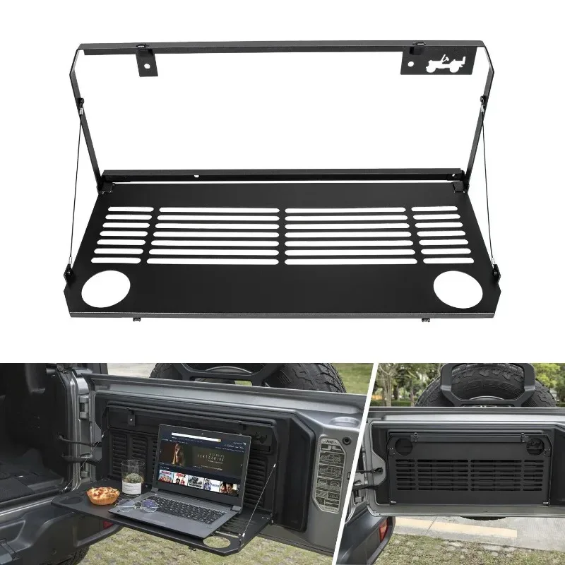 Suitable for Wrangler Rear Panel Foldable Luggage Rack Outdoor Equipment Car Simple Rear Door Desk Storage Rack
